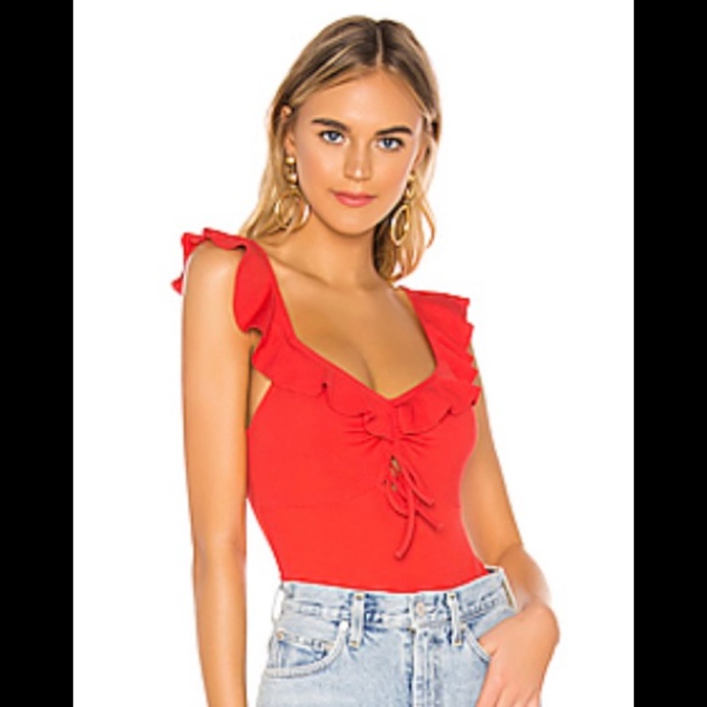 Vivid red body suit size small tank top